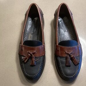 Johnston & Murphy Black and Brown Leather Loafers with Tassels